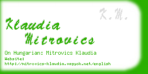 klaudia mitrovics business card